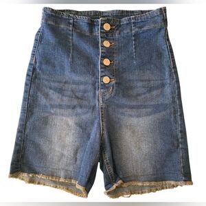 🌞SHEIN Blue Denim High-Waisted Shorts ~EC